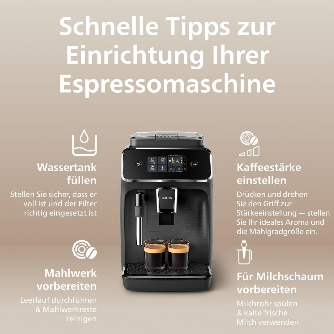 Philips 2200 Series Kaffeevollautomat – Mattschwarz