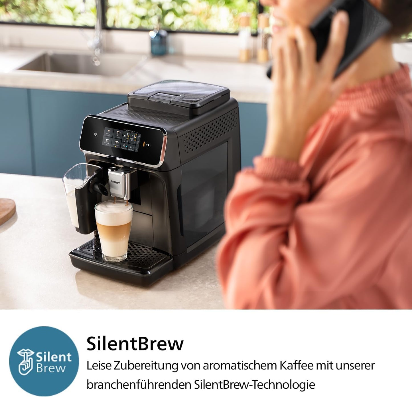 Philips 2300 Series Kaffeevollautomat mit LatteGo – Mattschwarz